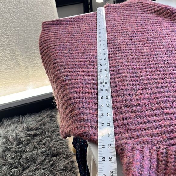 Express Ribbed Mock Turtleneck Wool Blend Mauve Ribbed Sweater Size Small - Picture 6 of 7